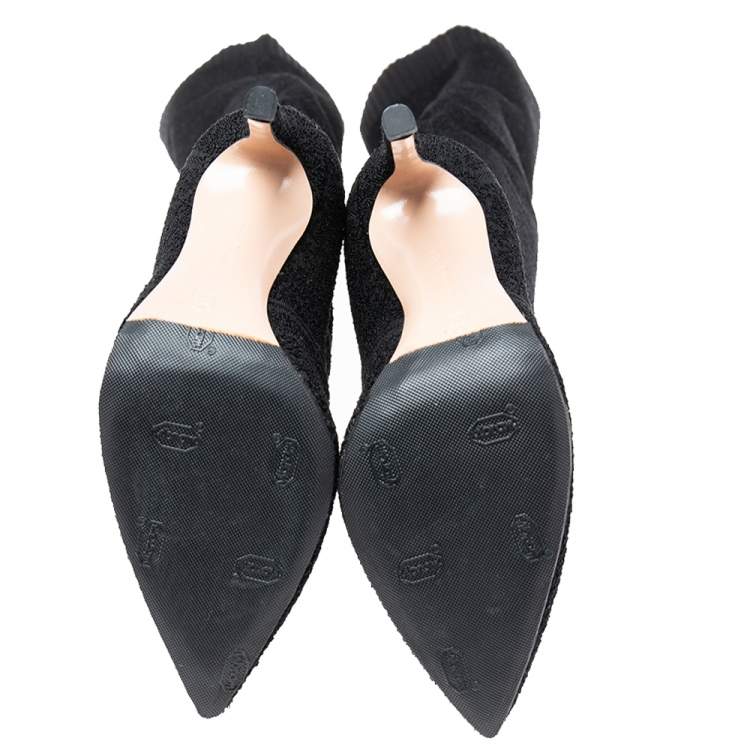 Pre Owned Gianvito Rossi Black Stretch Fabric Fiona Over The Knee Boots Size 36.5