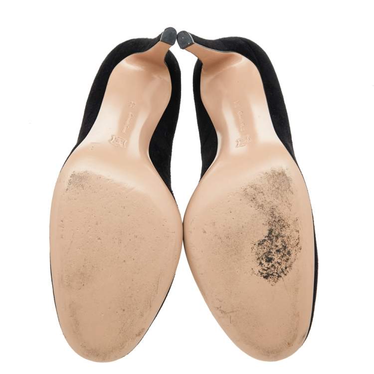 Pre Owned Gianvito Rossi Black Suede Pumps Size 39.5