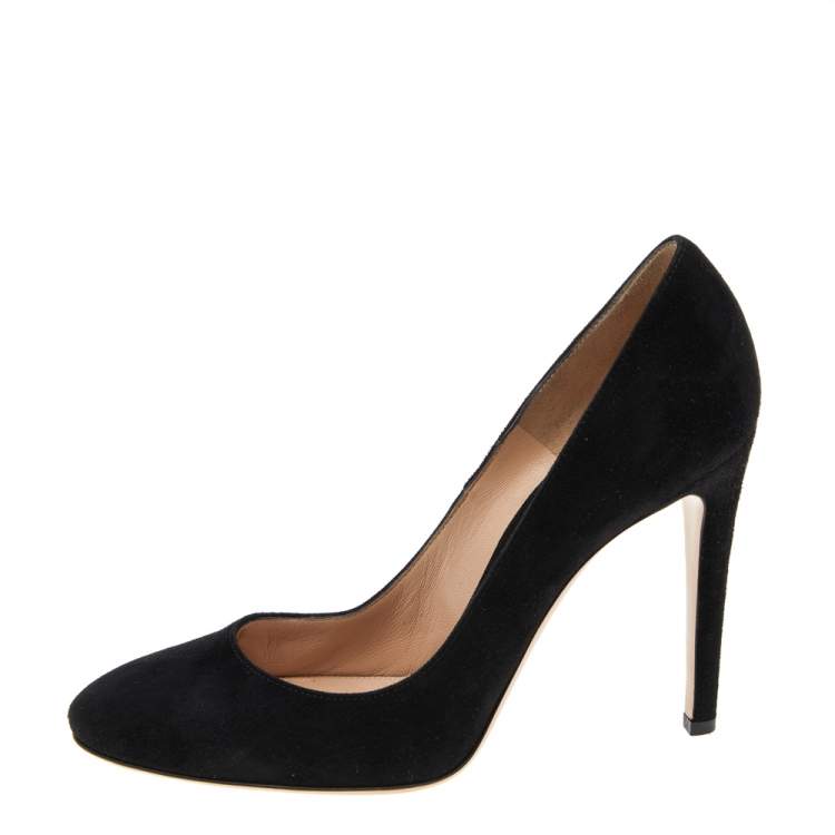 Pre Owned Gianvito Rossi Black Suede Pumps Size 39.5