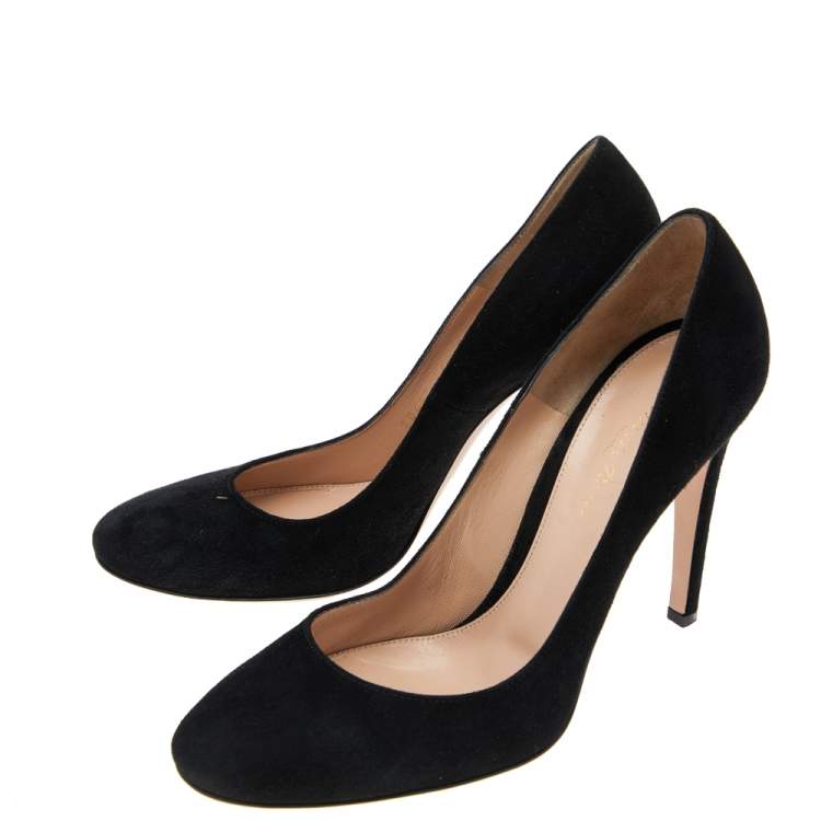 Pre Owned Gianvito Rossi Black Suede Pumps Size 39.5