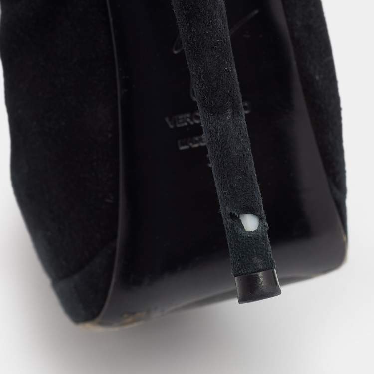 Pre Owned Gianvito Rossi Black Suede Over The Knee Boots Size 38