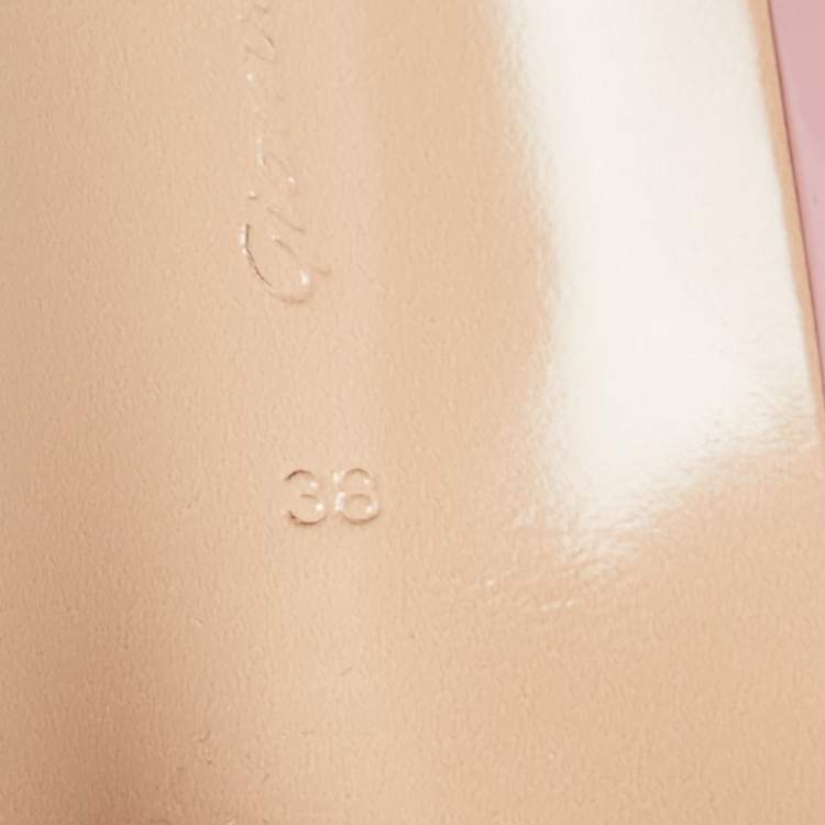 Pre Owned Gianvito Rossi Pink PVC Metropolis Slingback Sandals Size 38