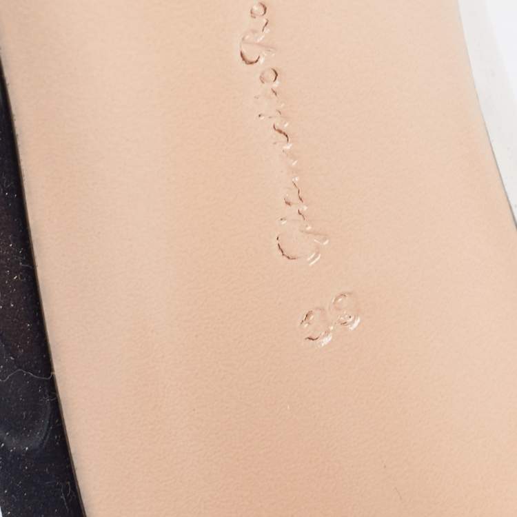 Pre Owned Gianvito Rossi Black Satin And PVC Plexi Pumps Size 39