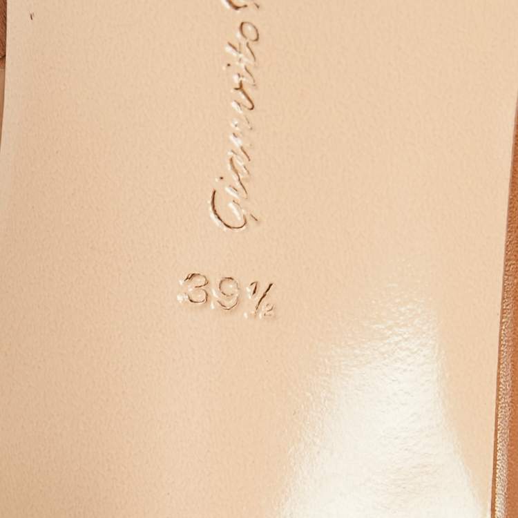 Pre Owned Gianvito Rossi Brown Leather Pointed Toe Slingback Sandals Size 39.5