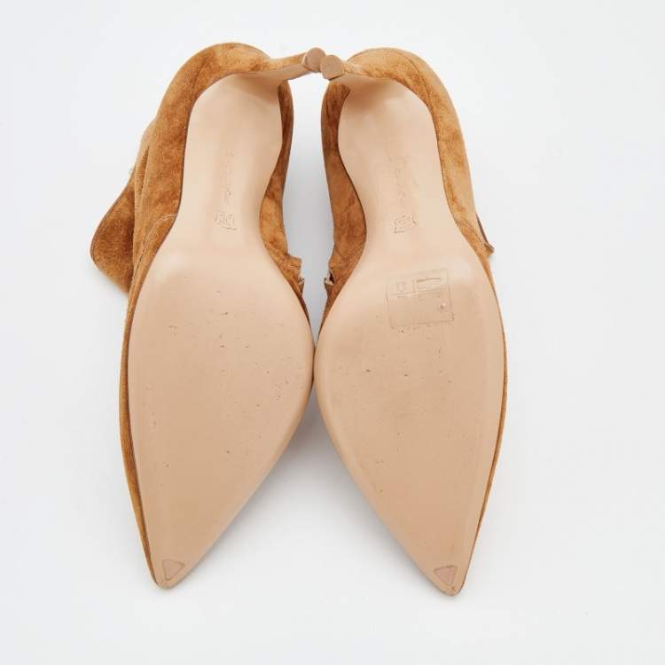 Pre Owned Gianvito Rossi Brown Suede Pointed Toe Ankle Booties Size 41