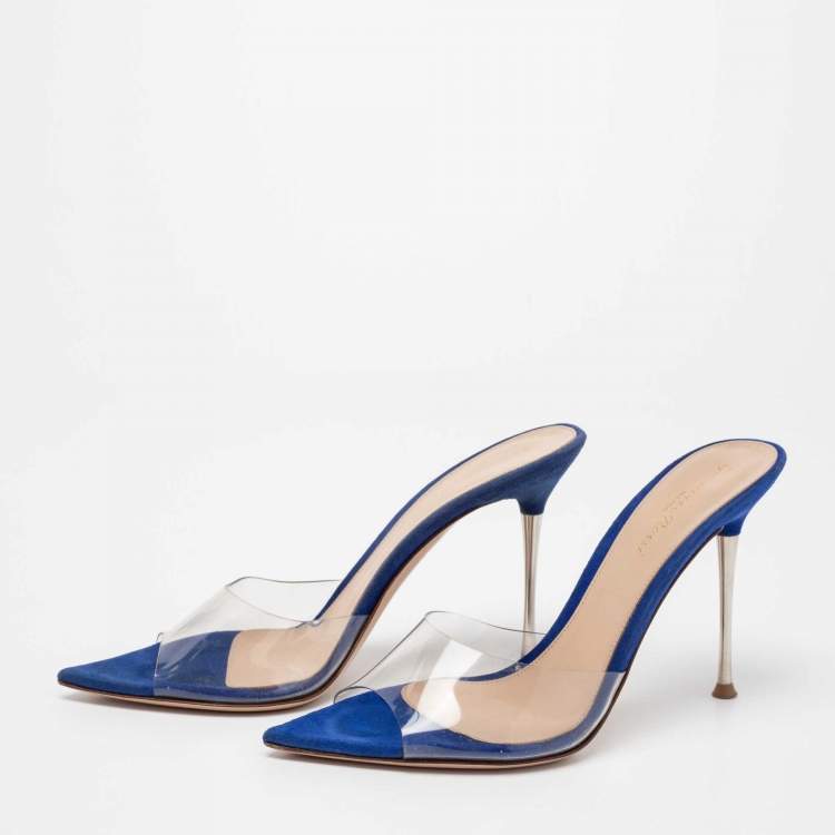 Pre Owned Gianvito Rossi Transparent PVC Elle Slide Sandals Size 37.5