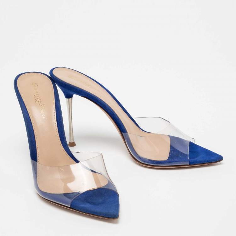 Pre Owned Gianvito Rossi Transparent PVC Elle Slide Sandals Size 37.5