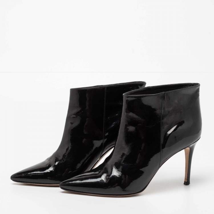 Leather wedge knee-high boots in black - Gianvito Rossi