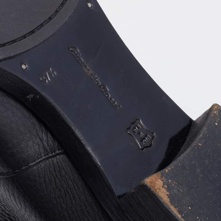 Pre Owned Gianvito Rossi Black Leather Knee Length Boots Size 37.5