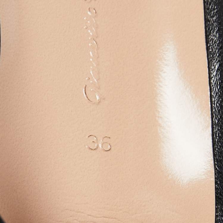 Pre Owned Gianvito Rossi Black Leather Vamp Booties Size 36