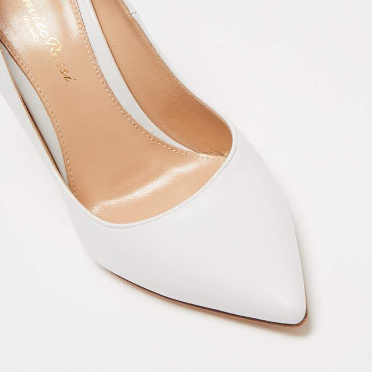 Pre Owned Gianvito Rossi White Gianvito Leather Pumps Size 36 