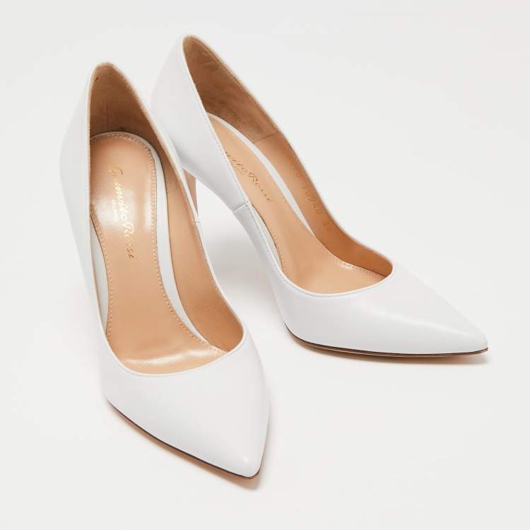Pre Owned Gianvito Rossi White Gianvito Leather Pumps Size 36 