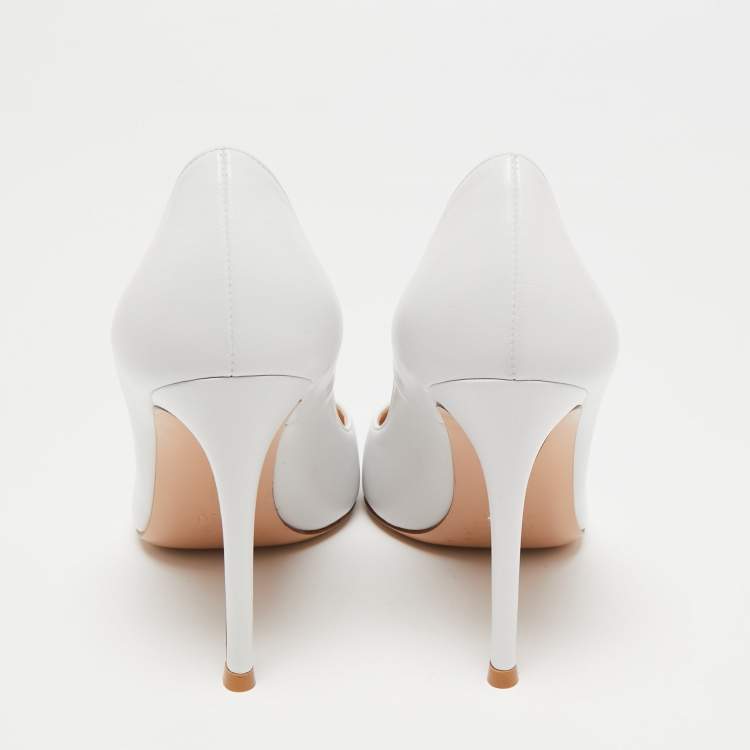 Pre Owned Gianvito Rossi White Gianvito Leather Pumps Size 36 