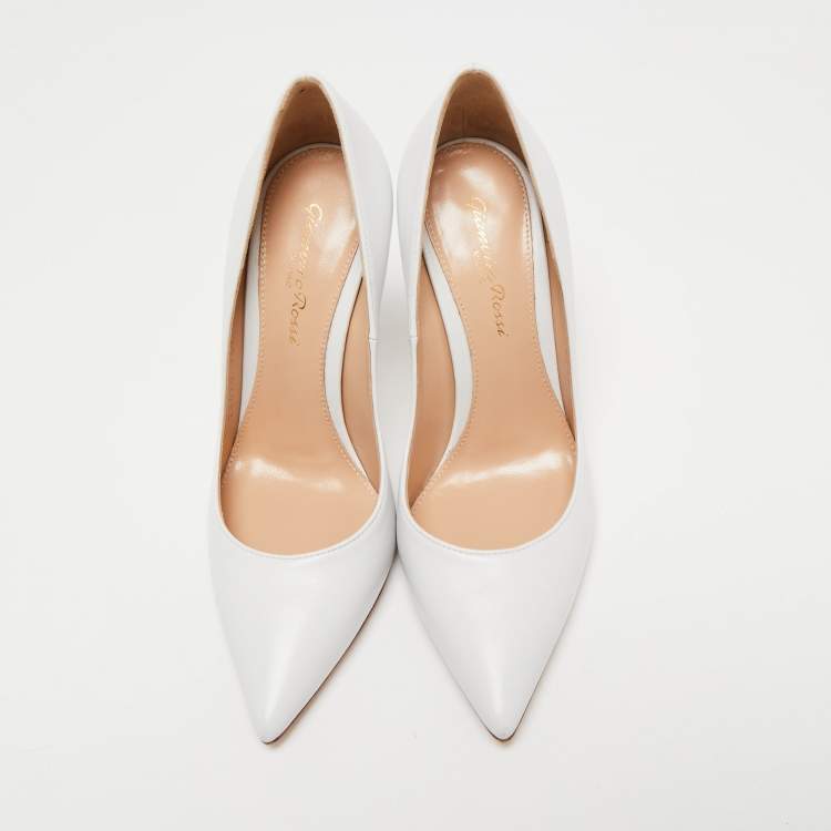 Pre Owned Gianvito Rossi White Gianvito Leather Pumps Size 36 
