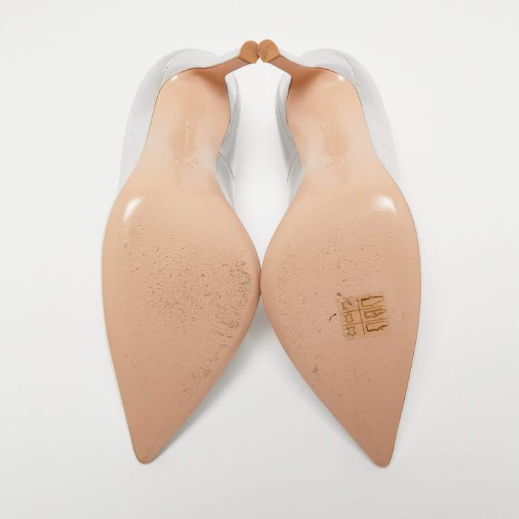 Pre Owned Gianvito Rossi Silver Leather Gianvito  Pumps  Size 36