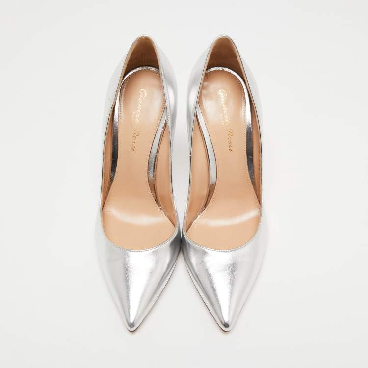 Pre Owned Gianvito Rossi Silver Leather Gianvito  Pumps  Size 36
