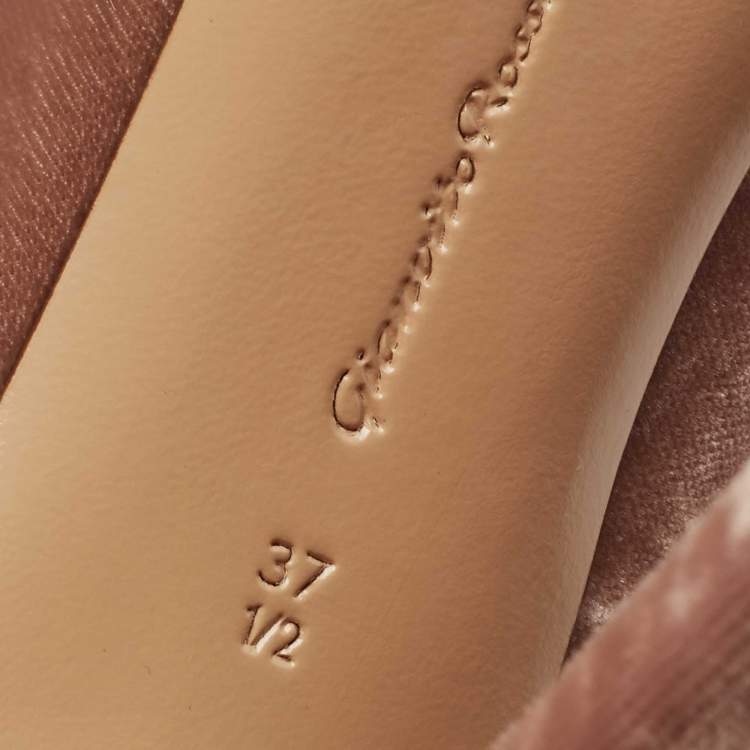 Pre Owned Gianvito Rossi Brown Velvet Pointed Toe Pumps Size 37.5 