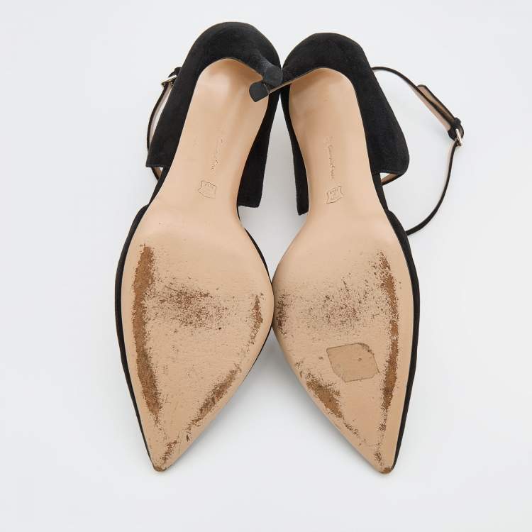 Pre Owned Gianvito Rossi Black Suede Criss Cross Pumps Size 42