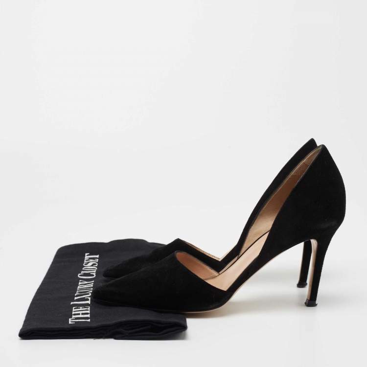 مملوكة مسبقًا Gianvito Rossi Black Suede Dorsay Pumps Size 36