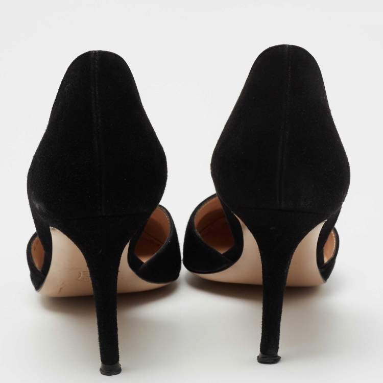 مملوكة مسبقًا Gianvito Rossi Black Suede Dorsay Pumps Size 36