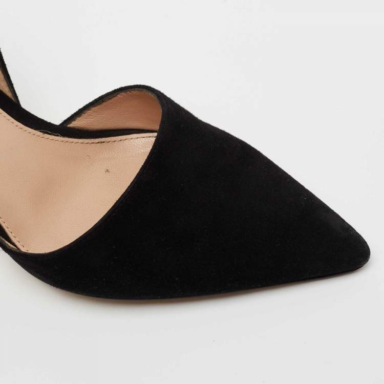 مملوكة مسبقًا Gianvito Rossi Black Suede Dorsay Pumps Size 36