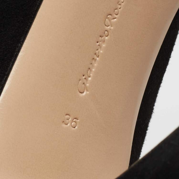 مملوكة مسبقًا Gianvito Rossi Black Suede Dorsay Pumps Size 36