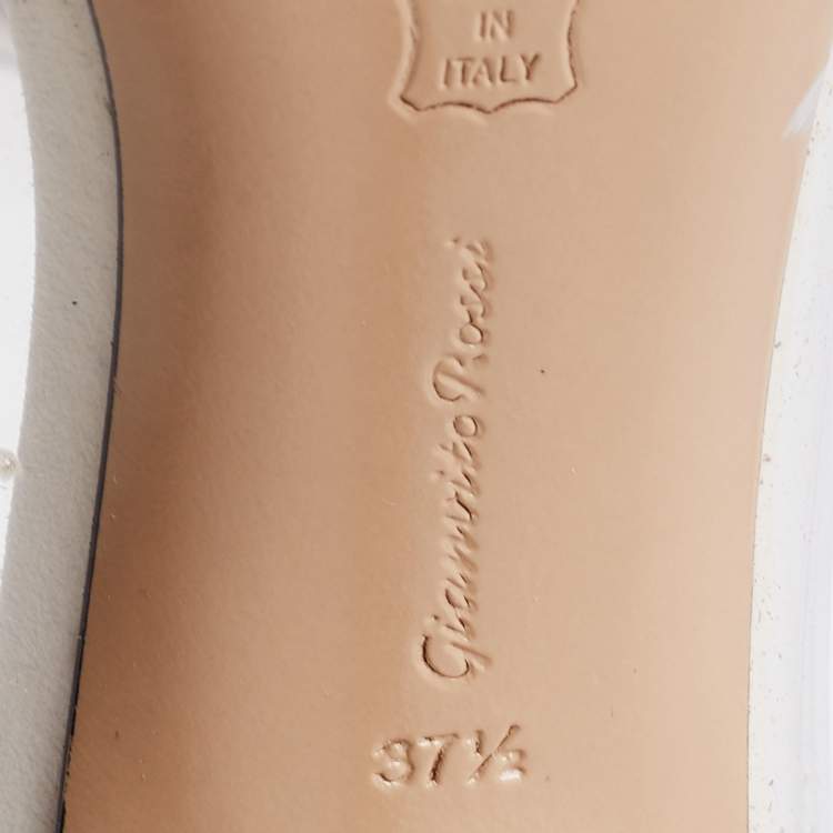 Pre Owned Gianvito Rossi Metallic/Grey Leather, Suede and PVC Plexi Pumps Size 37.5