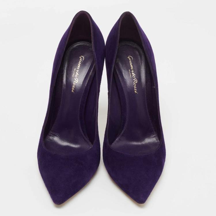 Pre Owned Gianvito Rossi Purple Suede Gianvito 105 Pumps Size 40.5
