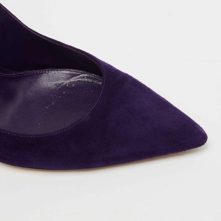 Pre Owned Gianvito Rossi Purple Suede Gianvito 105 Pumps Size 40.5