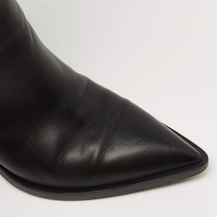 Pre Owned Gianvito Rossi Black Leather Over The Knee Length Boots Size 36