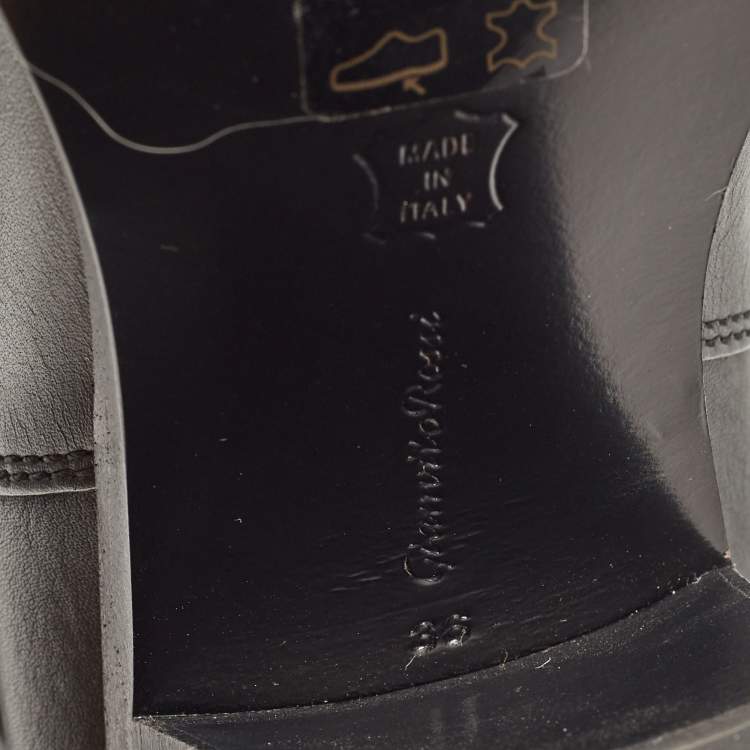 Pre Owned Gianvito Rossi Black Leather Over The Knee Length Boots Size 36