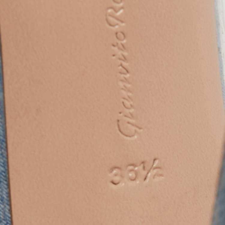 Pre Owned Gianvito Rossi Light Blue Denim and PVC Plexi Pumps Size 36.5