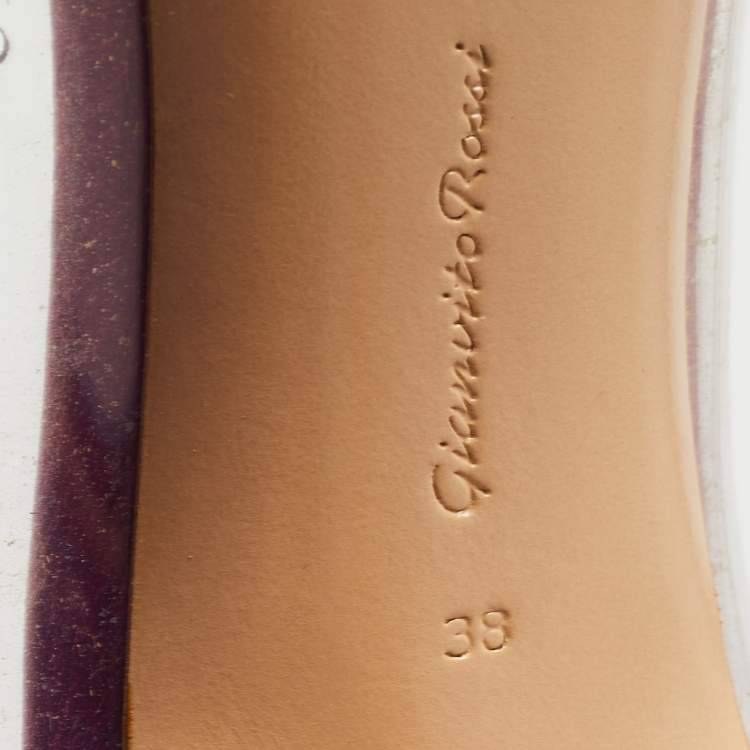 Pre Owned Gianvito Rossi Metallic Pink Leather and PVC Plexi Pumps Size 38