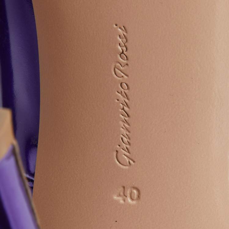 Pre Owned Gianvito Rossi Purple Patent Leather Pointed Toe Pumps Size 40