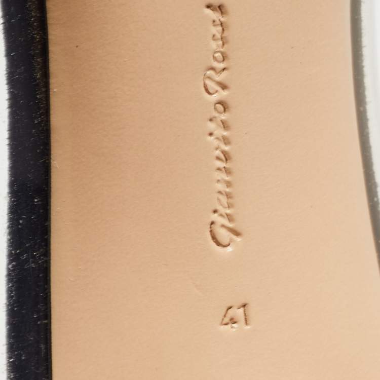 Pre Owned Gianvito Rossi Black Suede and PVC Plexi Pumps Size 41