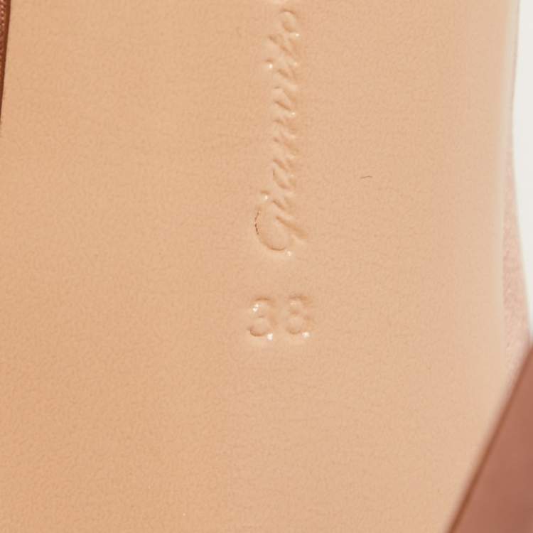 Pre Owned Gianvito Rossi Pink Satin Pointed Toe Pumps Size 38