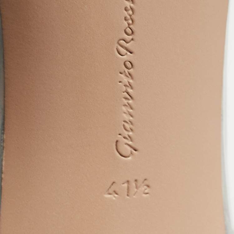 مملوكة مسبقًا Gianvito Rossi Transparent Iridescent PVC and Leather Plexi Stark Ankle Strap Sandals Size 41.5