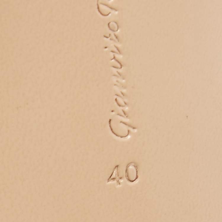 Pre Owned Gianvito Rossi Multicolor Leather Ribbon Slingback Sandals Size 40