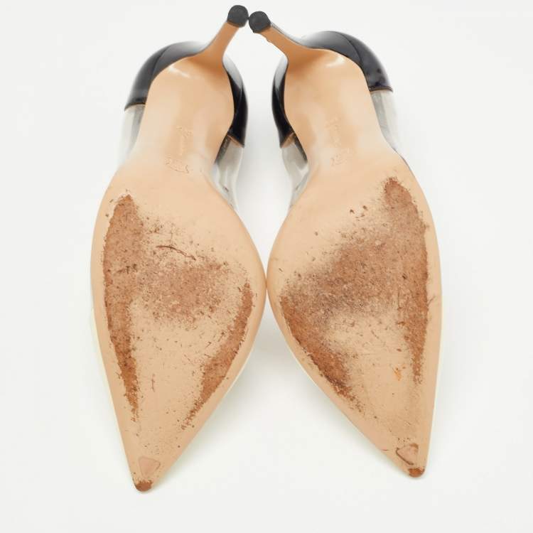 Pre Owned Gianvito Rossi Multicolor PVC and Patent Plexi Pumps Size 39.5