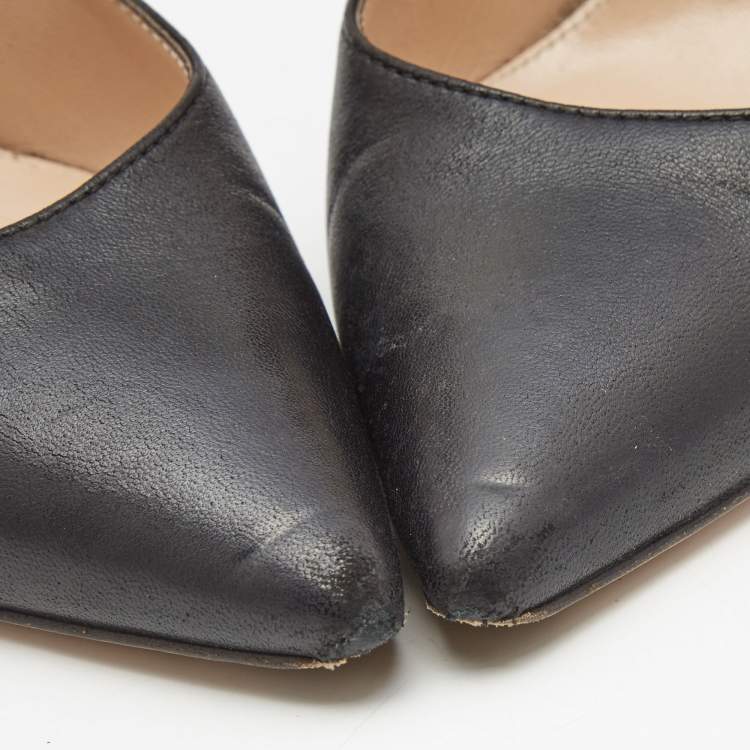 Pre Owned Gianvito Rossi Black Leather Pointed Toe Pumps Size 36