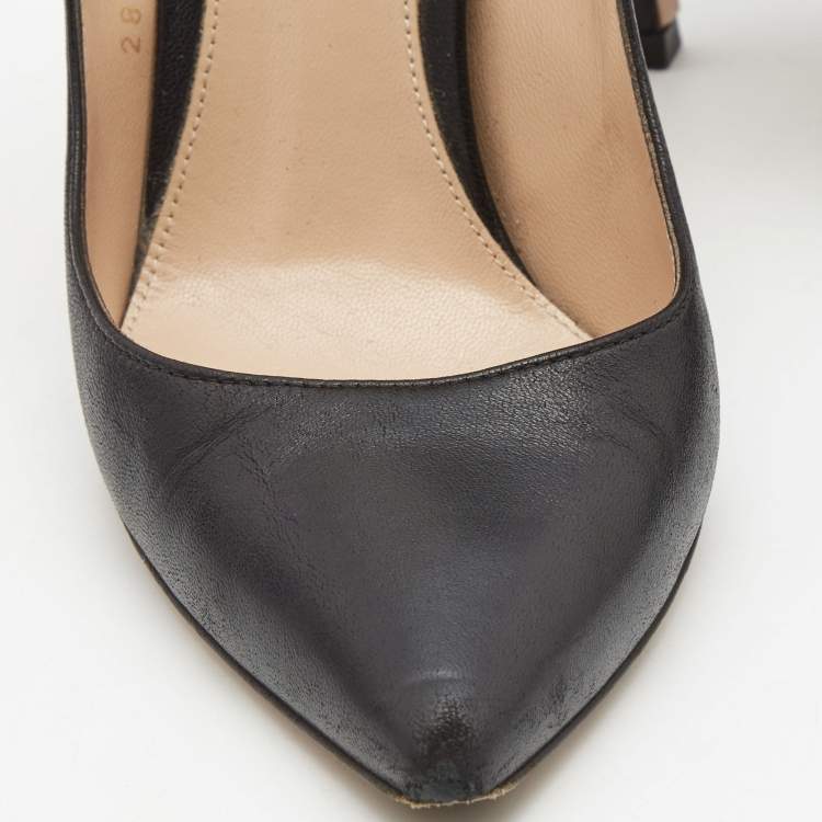 Pre Owned Gianvito Rossi Black Leather Pointed Toe Pumps Size 36