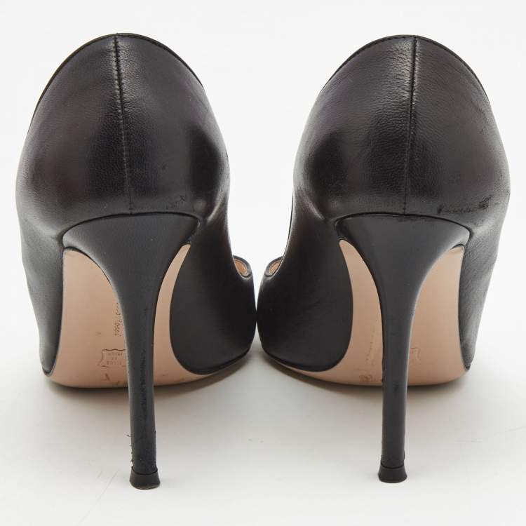 Pre Owned Gianvito Rossi Black Leather Pointed Toe Pumps Size 36