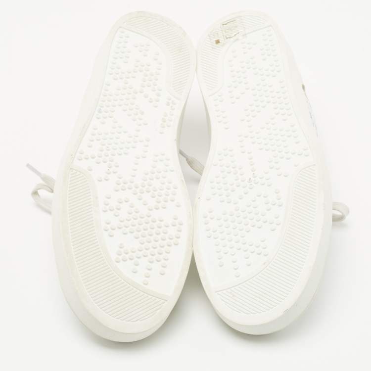 مملوكة مسبقًا Gianvito Rossi White Leather and Fish Net Panel Low Top Sneakers Size 36