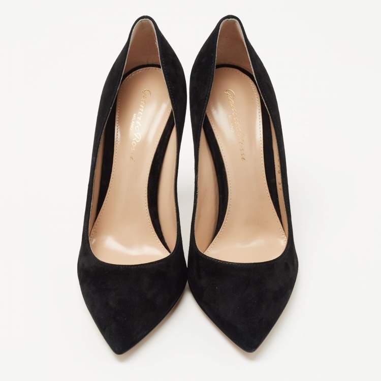 Pre Owned Gianvito Rossi Black Suede Gianvito Pumps Size 37