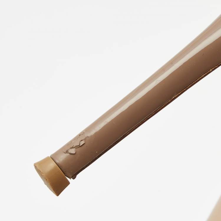 Pre Owned Gianvito Rossi Beige/Black Patent Leather and PVC Plexi Pumps Size 35