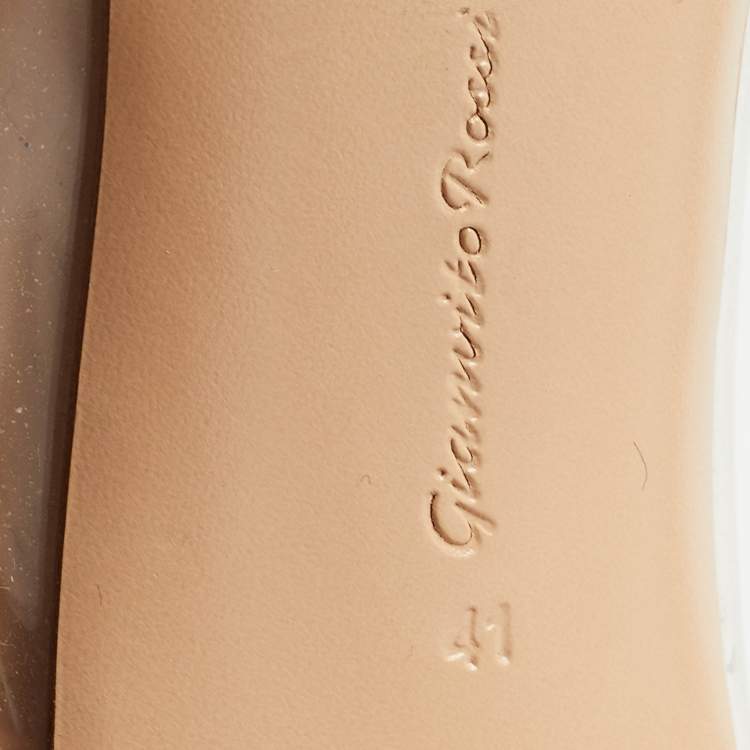 Pre Owned Gianvito Rossi Beige Patent Leather, PVC Plexi Pumps Size 41