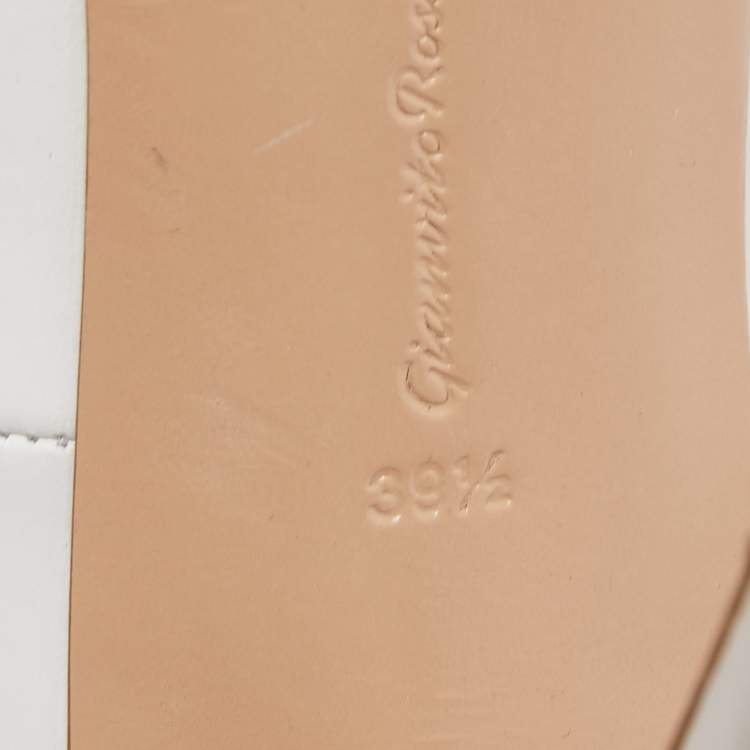 Pre Owned Gianvito Rossi White Leather Pointed Toe Pumps Size 39.5