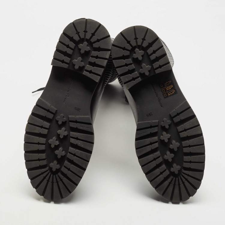 Pre Owned Gianvito Rossi Black Leather Martis Lace Up Boots Size 39.5 