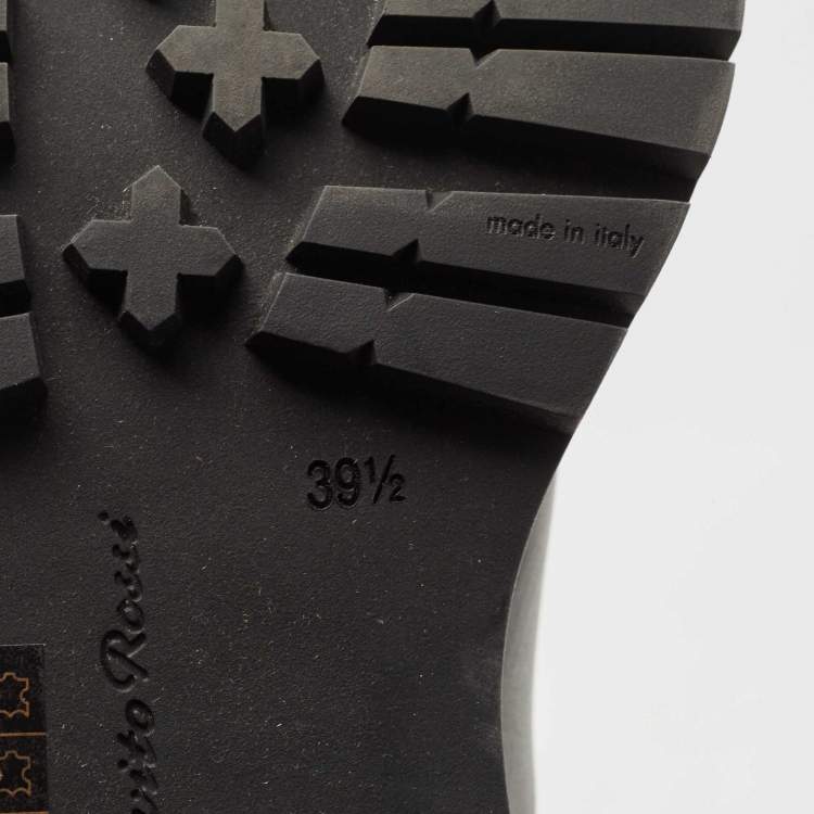 Pre Owned Gianvito Rossi Black Leather Martis Lace Up Boots Size 39.5 