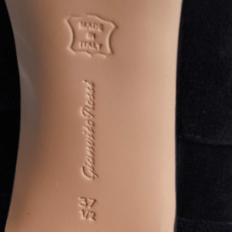 Pre Owned Gianvito Rossi Black Suede Knee Length Boots Size 37.5